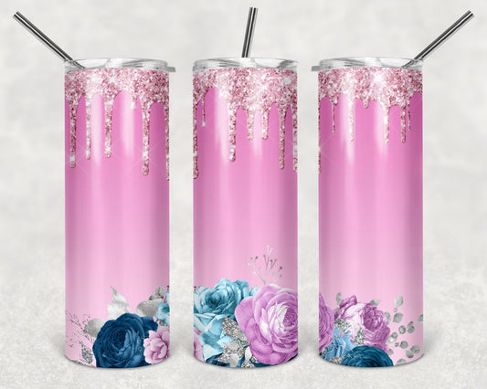 Pink Flowers Tumbler