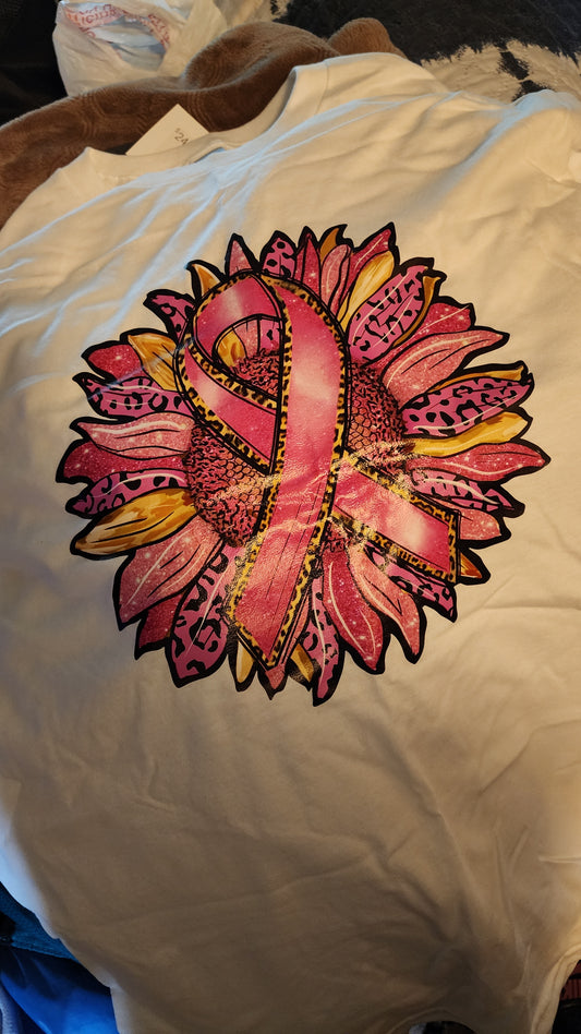 Breast Cancer Flower Tee
