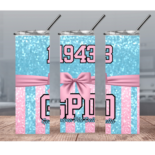 Gamma Phi Delta 1943 Bow Tumbler