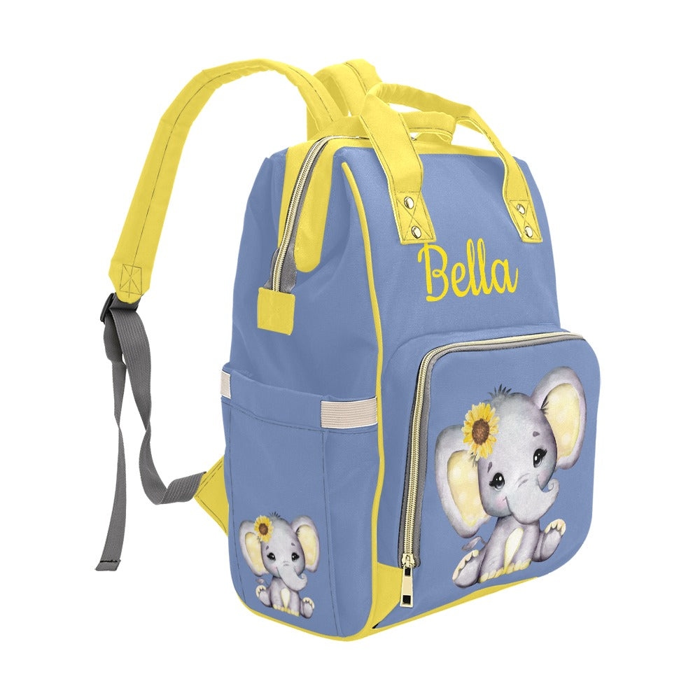 Yellow Elephant Multi-Function Diaper Backpack/Diaper Bag