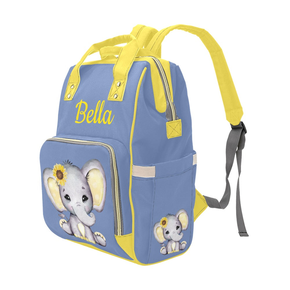 Yellow Elephant Multi-Function Diaper Backpack/Diaper Bag