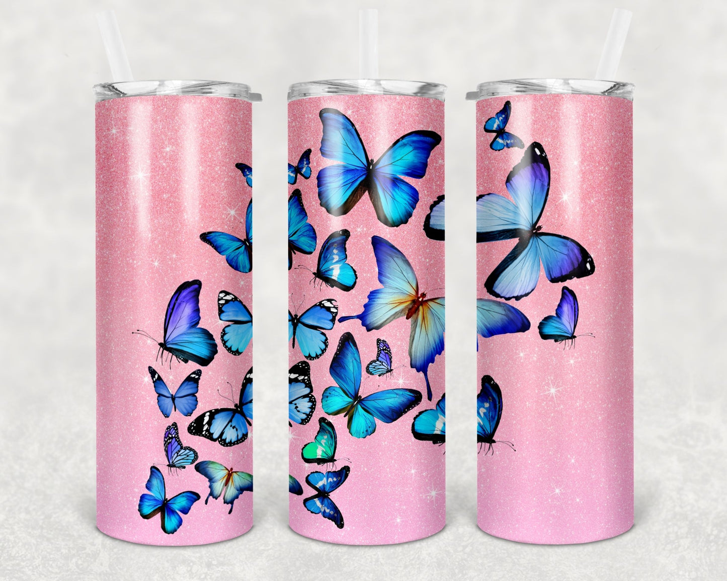 Pink Butterfly Tumbler